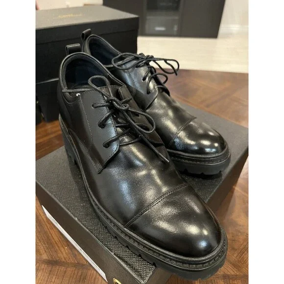 US11 CHAMARIPA Elevator Shoes For Men Black Oxford Dress height heels Shoes 9cm CMR CHAMARIPA 12CM Elevator Shoes High Heel Men Dress Shoes  main image 4